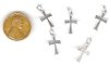 5 15mm Silver Cross Pendants